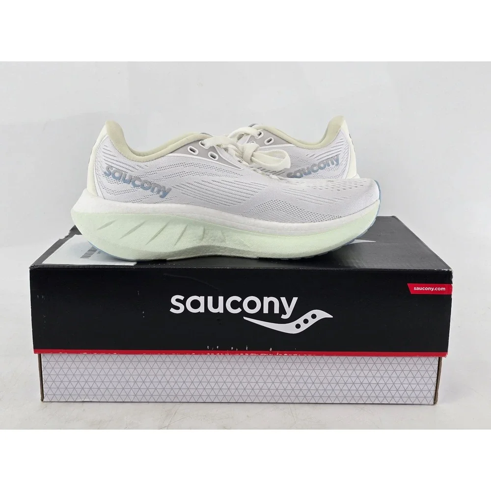 Saucony Triumph 21 Running Shoes Womens 7 White Mint Blue Cushioned - Good